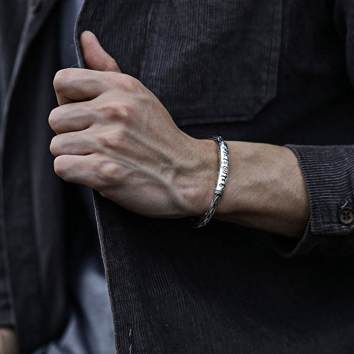 Buddha Stones Tibet Om Mani Padme Hum Gravur Fokus Manschettenarmband Armreif