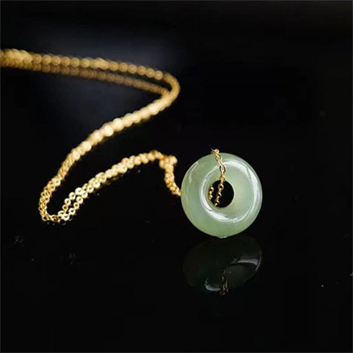 Buddha Stones, Peace-Schnalle, Jade-Überfluss, Kupfer-Halskettenanhänger