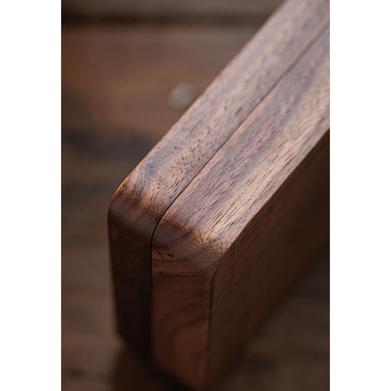 Vintage handgemachte schwarze Walnuss Holz Schmuck Aufbewahrungsbox Holz Geschenkbox