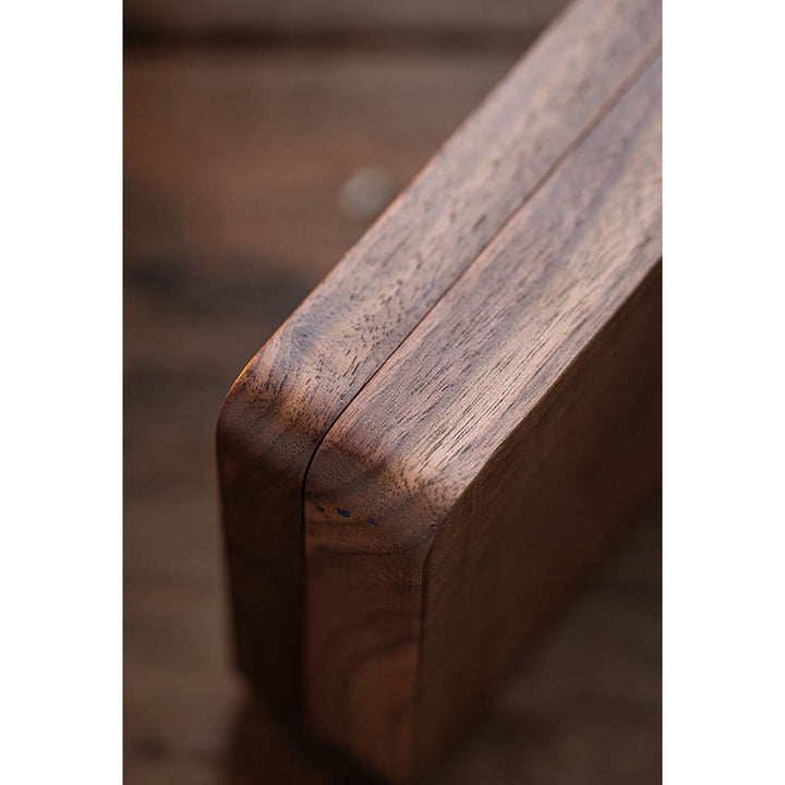 Vintage handgemachte schwarze Walnuss Holz Schmuck Aufbewahrungsbox Holz Geschenkbox