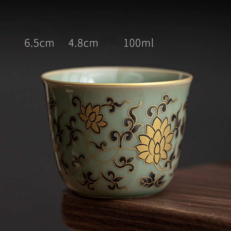 Buddha Stones, Schmetterling, Blume, Lotus, Koi-Fisch, Pflaumenblüte, Keramik-Teetasse, Kung-Fu-Teetasse, 100 ml
