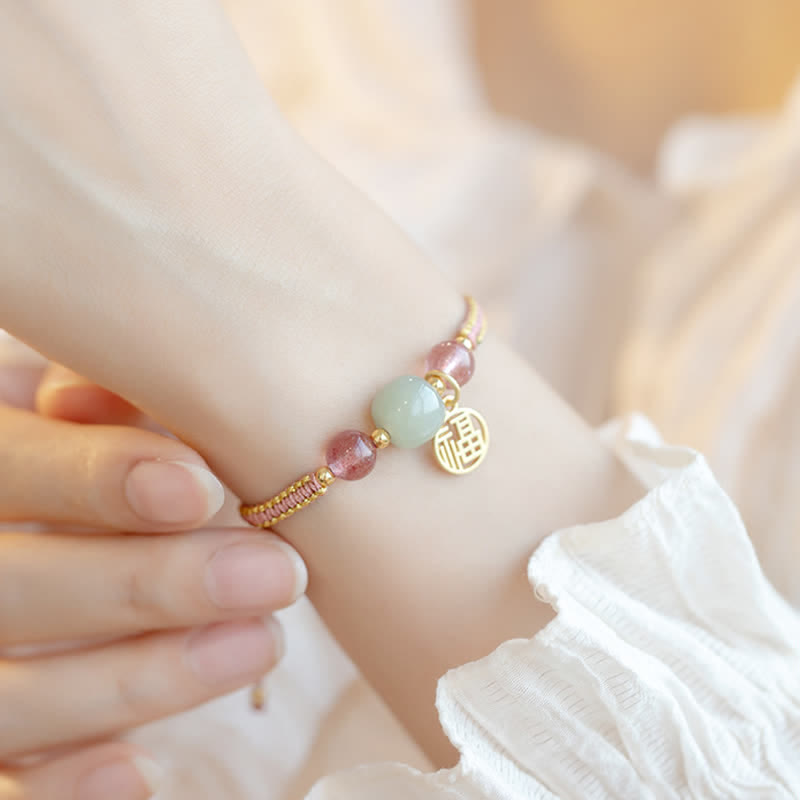 Armband mit Buddha Stonesn, rotem Achat, Jade, Lotus, Vertrauen, Ruhe