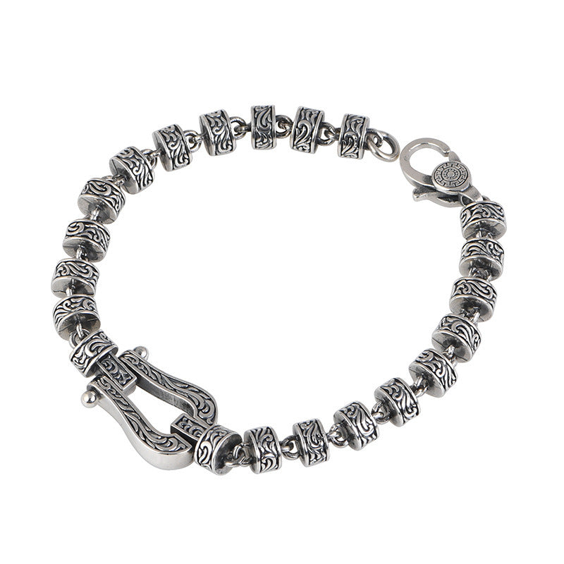 Buddha Stones Tang-Dynastie-Blumendesign Kupfer-Glücksschnallenarmband