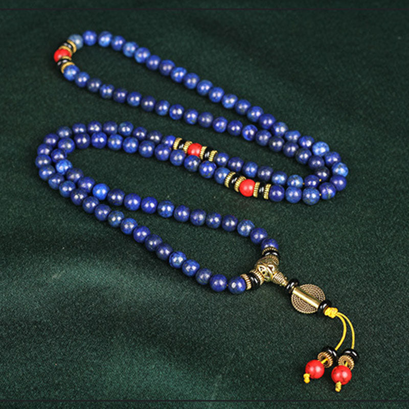 Buddha Stones Tibetisches Mala Lapislazuli Positives Armband