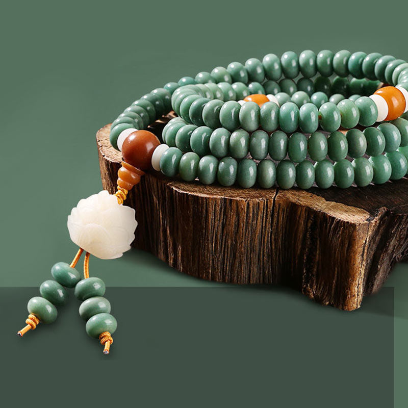 Buddha Stones Lotus Cyan Bodhi Seed Erfolgsarmband