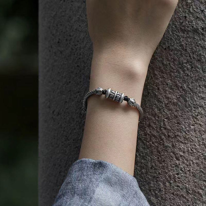 Buddha Stones Om Mani Padme Hum Lotus Peace geflochtenes Armband