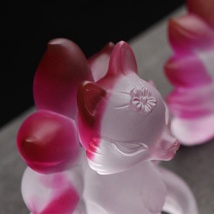 Buddha Stones Kleiner neunschwänziger Fuchs Erfolg Stärke Heimfigur Dekoration