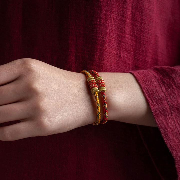 Buddha Stones, handgefertigt, chinesisches Sternzeichen, Natal, Buddha, Glück, Stärke, geflochtenes Armband