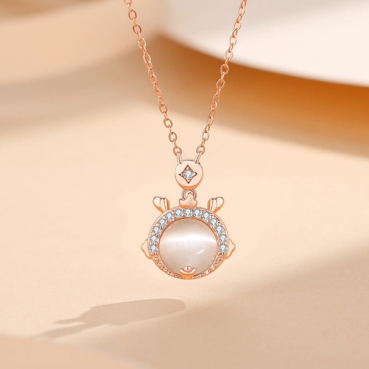 Buddha Stones 925 Sterling Silber Jahr des Drachen Katzenauge Niedlicher Drache Kupfer Münze Schutz Armband Halskette Anhänger Ohrringe