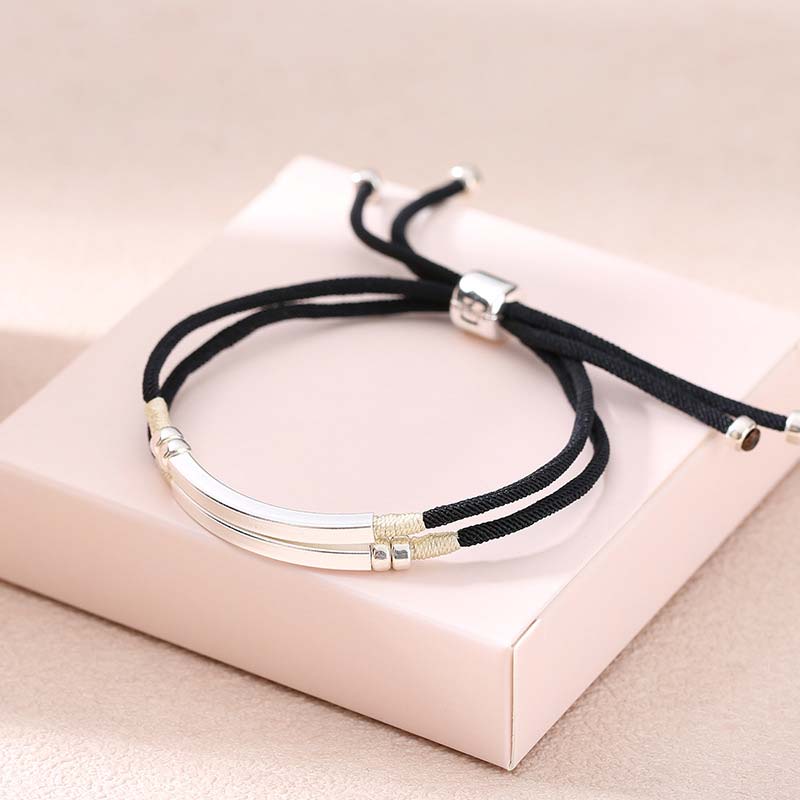 Buddha Stones Armband aus 925er-Sterlingsilber mit roter Schnur und mehrlagigem Geflecht