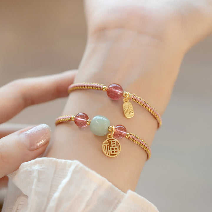 Armband mit Buddha Stonesn, rotem Achat, Jade, Lotus, Vertrauen, Ruhe