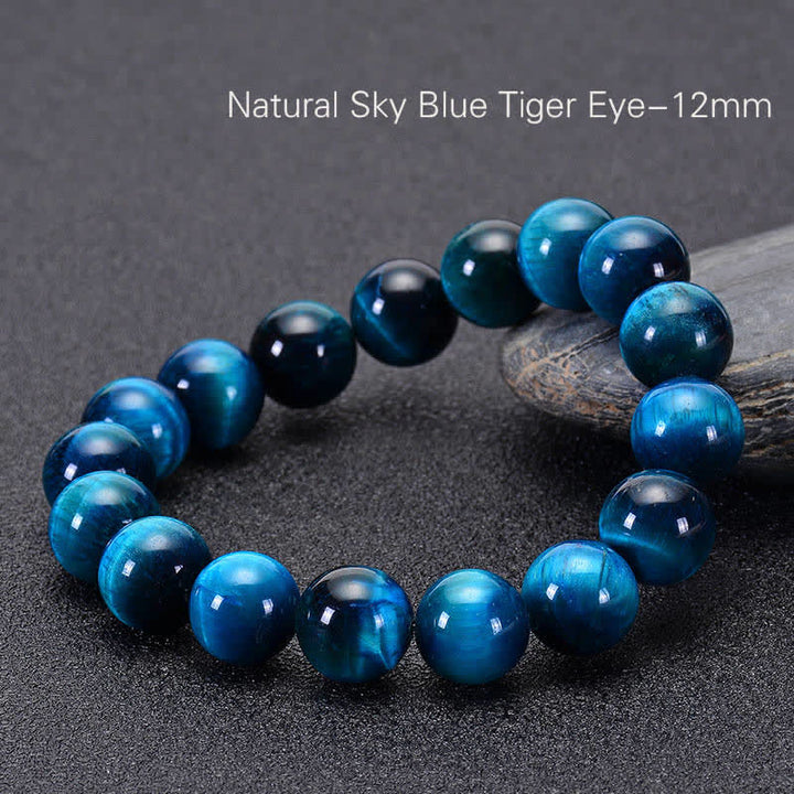 Buddha Stones Blaues Tiger-Augenschutz-Armband