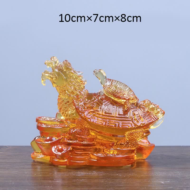 Buddha Stones, Feng Shui, Drache, Schildkröte, Münzen, handgefertigt, Liuli-Kristall, Glückskunst, Dekoration für Zuhause und Büro