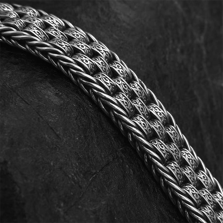 Buddha Stones, tibetisches Om Mani Padme Hum Tang-Dynastie-Blumendesign, Kupfer-Friedenskettenarmband