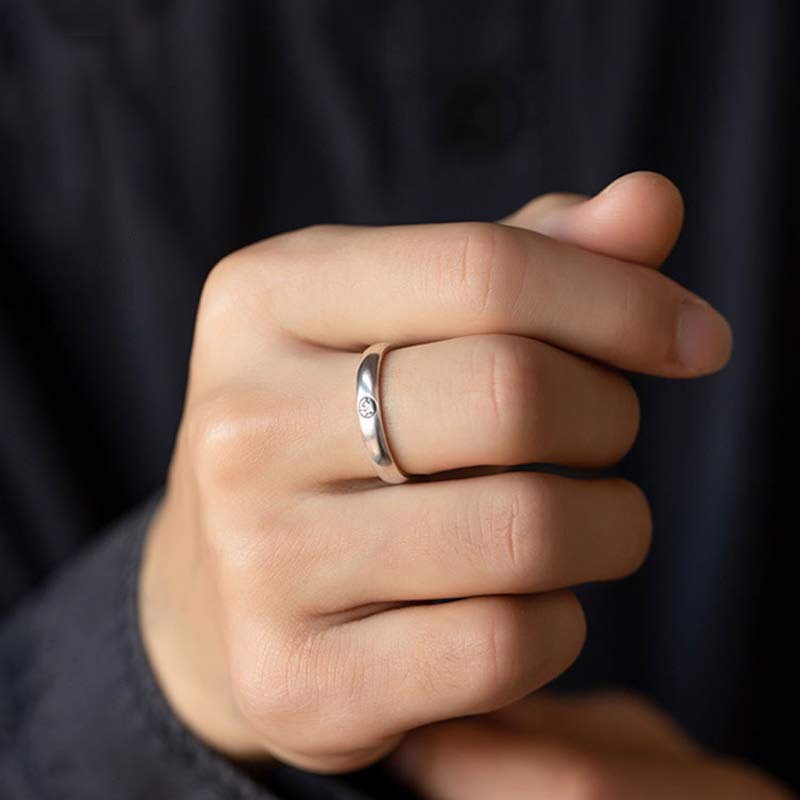 Buddha Stones 925 Sterling Silber Chinesischer Sternzeichen Natal Buddha Segen Paar Ring