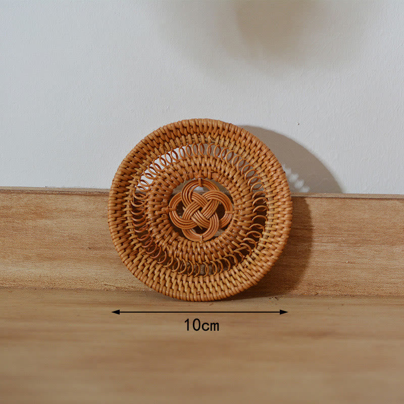 Keramik-Blumenmuster, Rattan-Tassenuntersetzer, Teetassen-Untersetzer