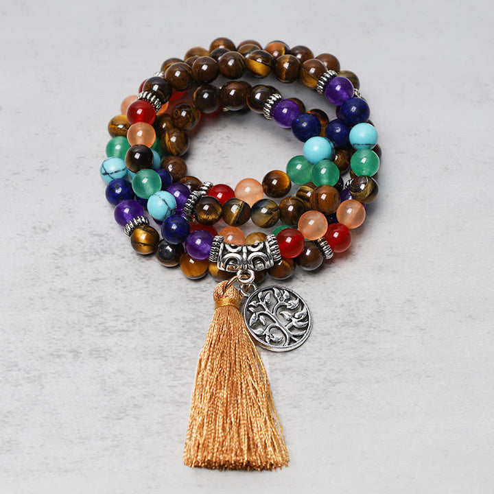 Buddha Stones, Heilkristall, Mala-Gebetsperlen, 108 Meditation, Heilung, mehrschichtiges Armband, Halskette
