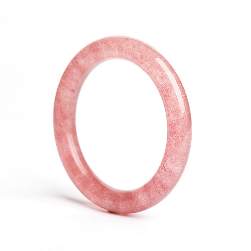 Buddha Stones Natürlicher Erdbeerquarz Love Healing Armband Armreif