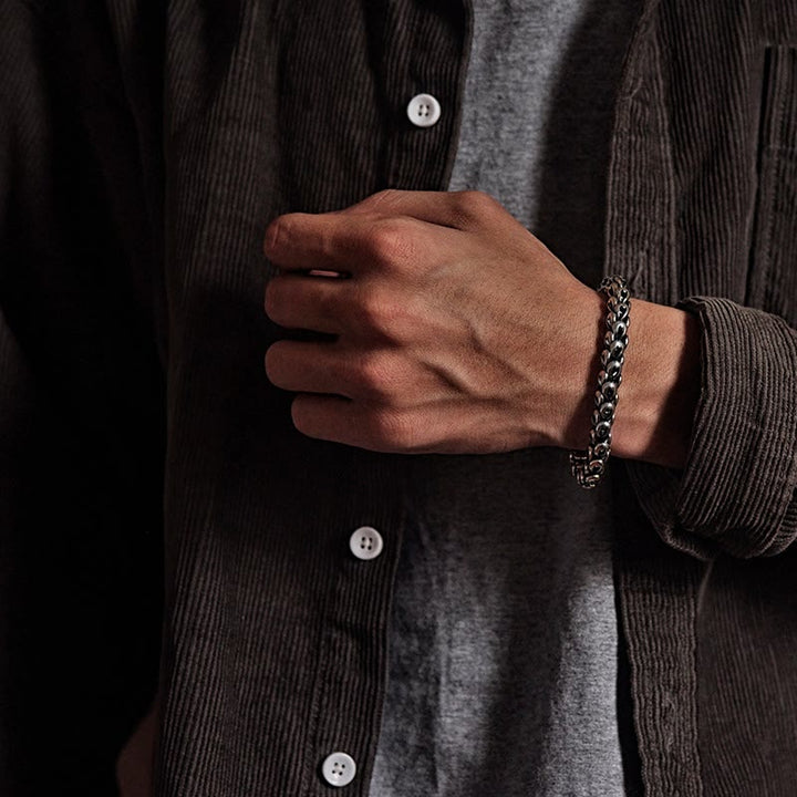 Armband mit Buddha Stonesn, Retro-Drachenschuppenmuster, Erfolg, Stärke