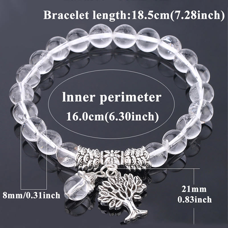 Buddha Stones, natürlicher Edelstein, Baum des Lebens, Glücksbringer, Stretch-Armband