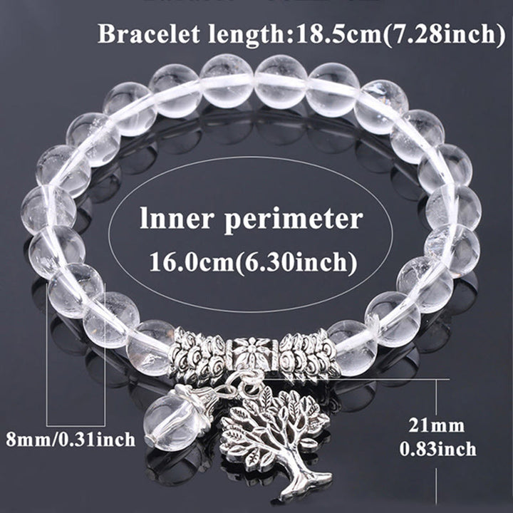 Buddha Stones, natürlicher Edelstein, Baum des Lebens, Glücksbringer, Stretch-Armband