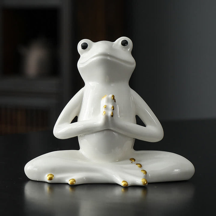 Meditierende Keramik-Zen-Frosch-Statue-Dekoration