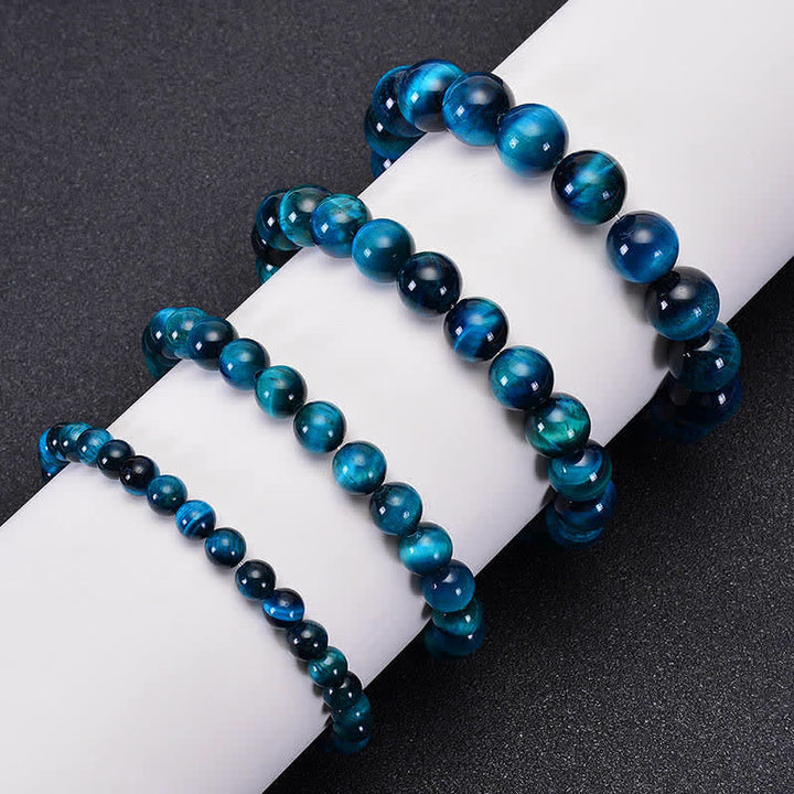 Buddha Stones Blaues Tiger-Augenschutz-Armband