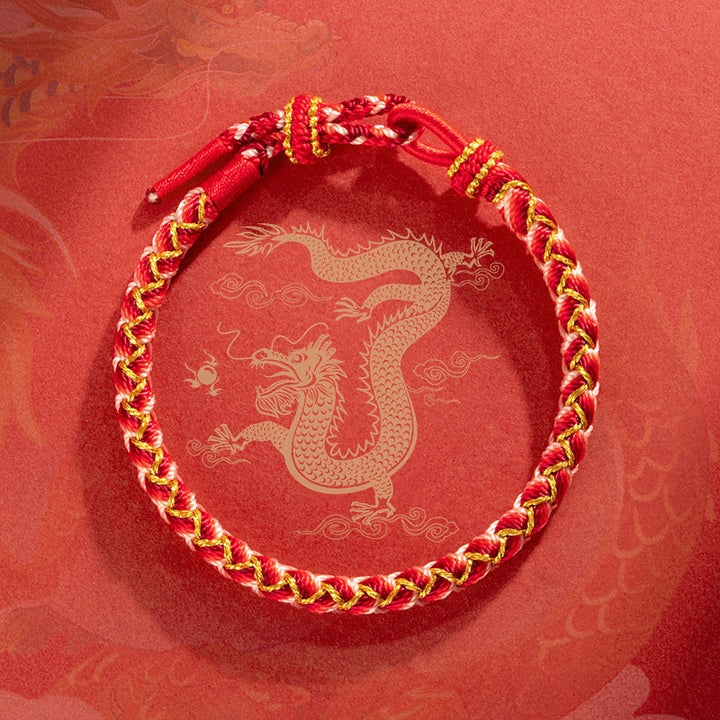 Buddha Stones Handgefertigtes Jahr des Drachenschuppen-Schutzseilarmbandes