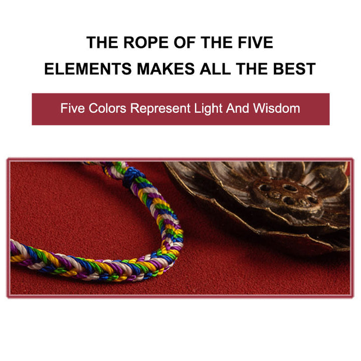 Buddha Stones „Möge alles nach deinen Wünschen gehen“, mehrfarbiges Glücksarmband