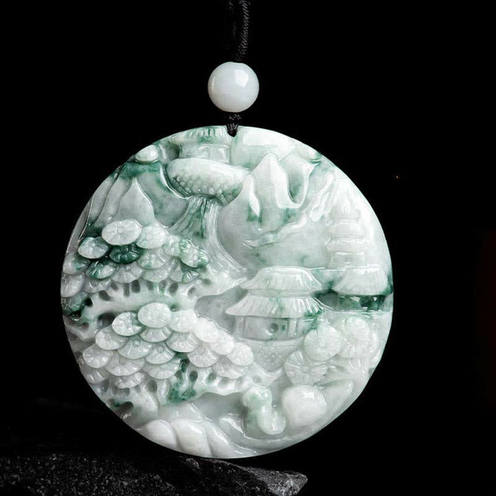 Buddha Stones Berglandschaft Jade Fülle String Halskette