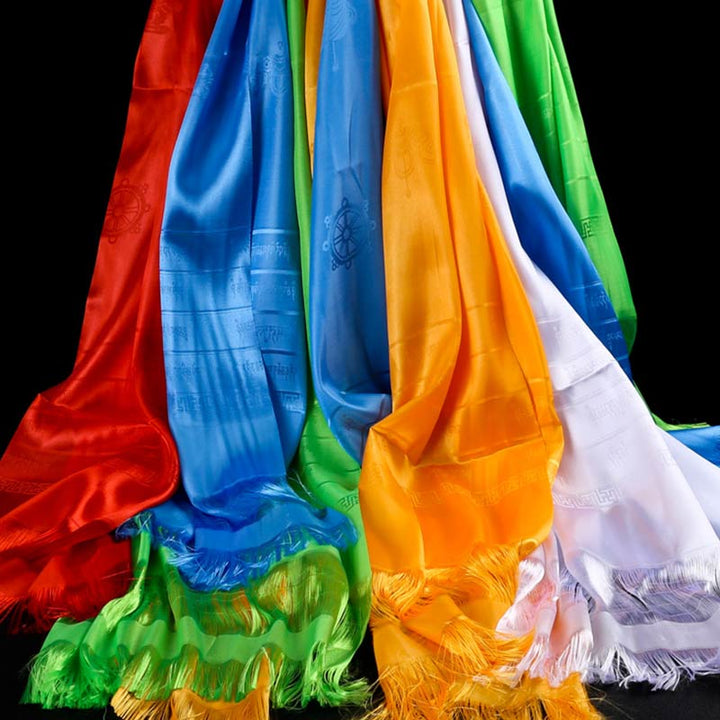 Tibetischer Segen, verheißungsvolle Khata-Dekoration in 5 Farben