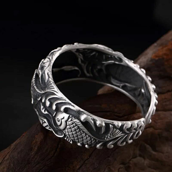 Armband mit Buddha Stonesn, Koi-Fisch, Lotus, Glück, Reichtum