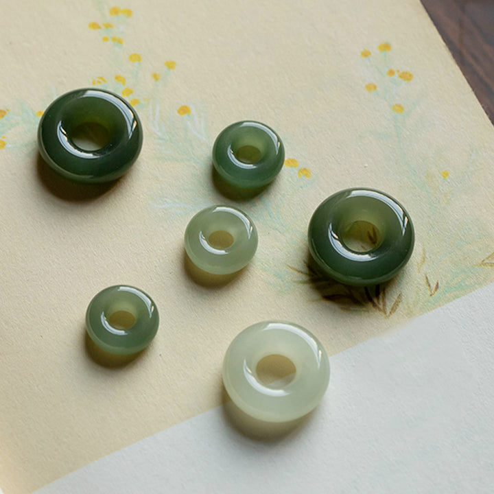 Halsketten-Anhänger mit Buddha Stonesn, natürlicher, runder Jade, Friedensschnalle, Glück, Fülle