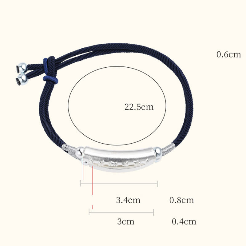 Buddha Stones 999 Sterling Silber Handgefertigtes Om Mani Padme Hum Peace geflochtenes Armband