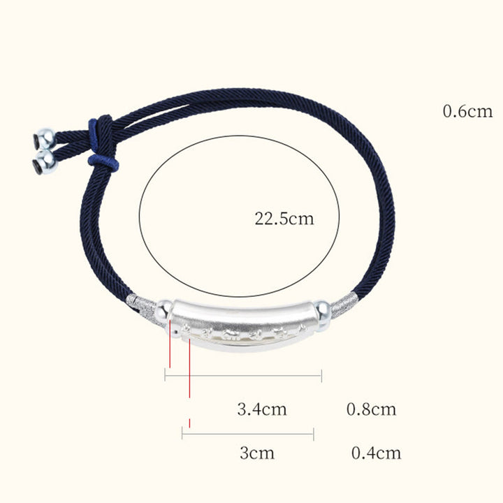 Buddha Stones 999 Sterling Silber Handgefertigtes Om Mani Padme Hum Peace geflochtenes Armband