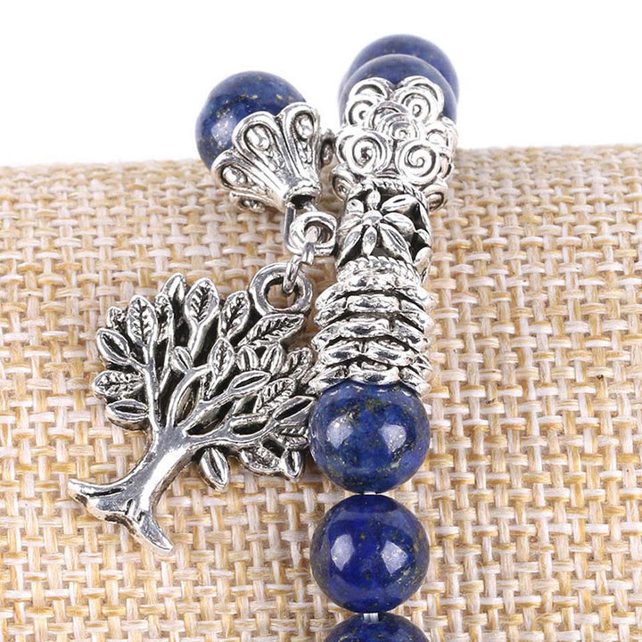 Buddha Stones, natürlicher Edelstein, Baum des Lebens, Glücksbringer, Stretch-Armband