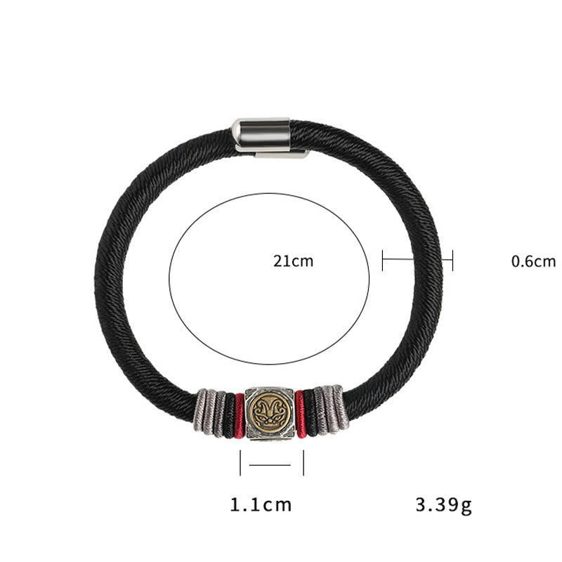 Buddha Stones 925 Sterling Silber Perfect Knot King Kong Knot Faith Strength Armband