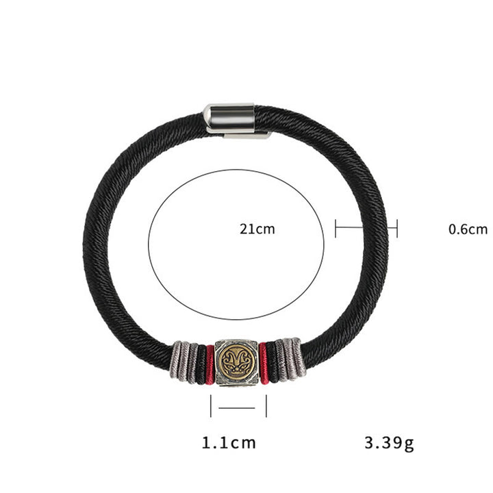 Buddha Stones 925 Sterling Silber Perfect Knot King Kong Knot Faith Strength Armband