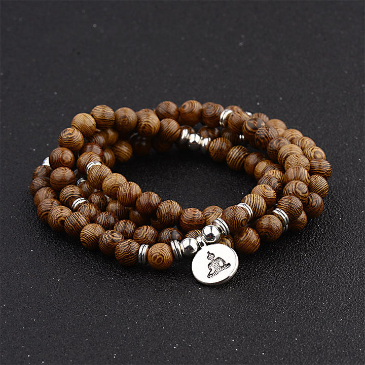 Buddha Stones, tibetisches Blitzschlag-Holzarmband, Lotus-Buddha-Mala