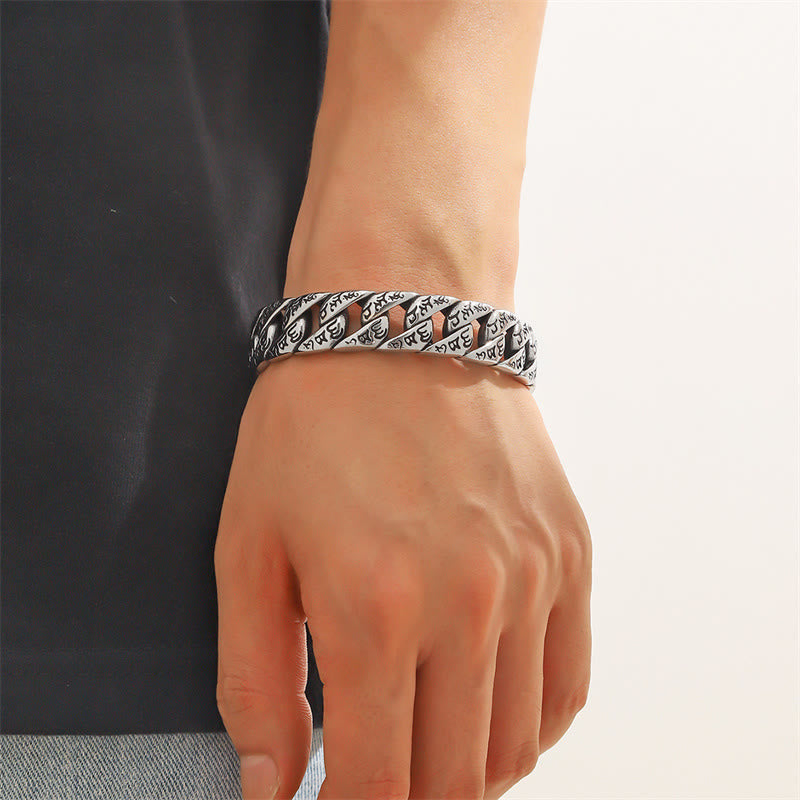 Buddha Stones Tibetisches Om Mani Padme Hum Mantra Titanstahl Peace Cuf Armreif