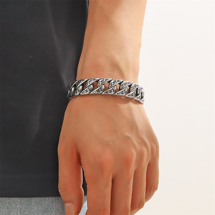 Buddha Stones Tibetisches Om Mani Padme Hum Mantra Titanstahl Peace Cuf Armreif