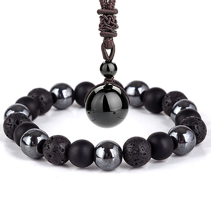 Buddha Stones Tibetisches Tigerauge-Armband-Halsketten-Set