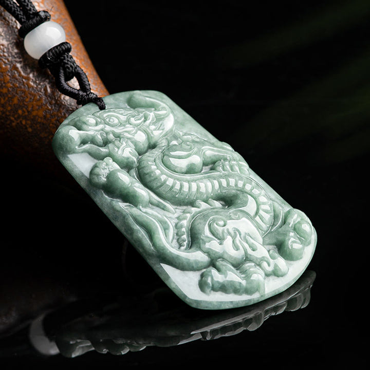 Buddha Stones, Jahr des Drachen, chinesisches Sternzeichen, Drache, Jade, Erfolg, Amulett, Halskettenanhänger