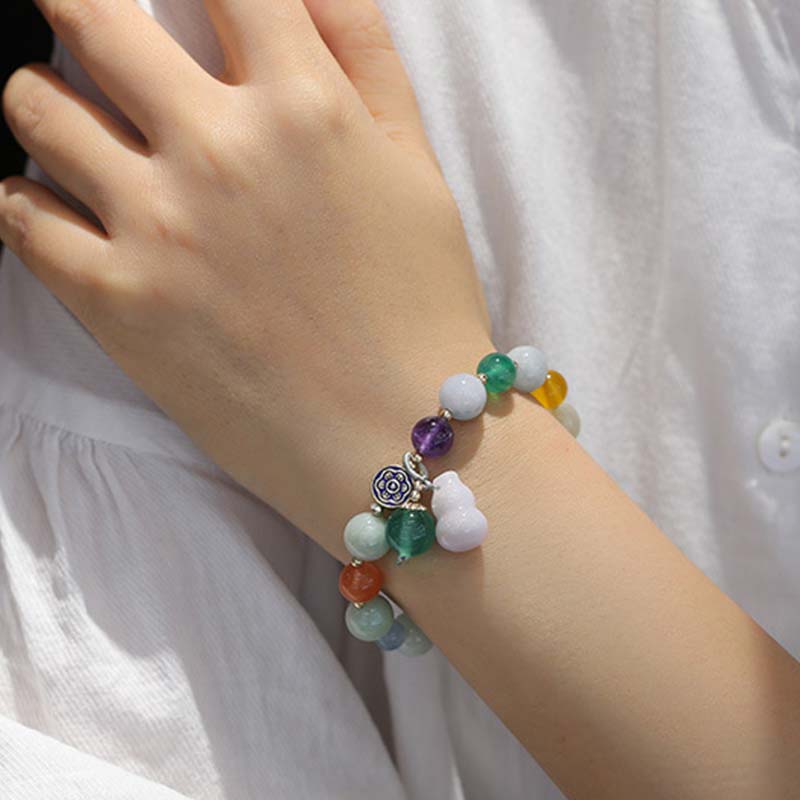 Glücksarmband Kürbis-Jade-Armband