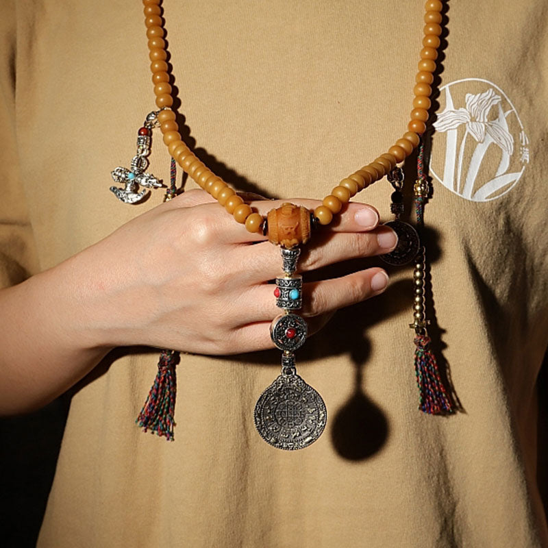 Tibet 108 Mala Perlen Bodhi Seed Bagua Vajra Reichtum Armband