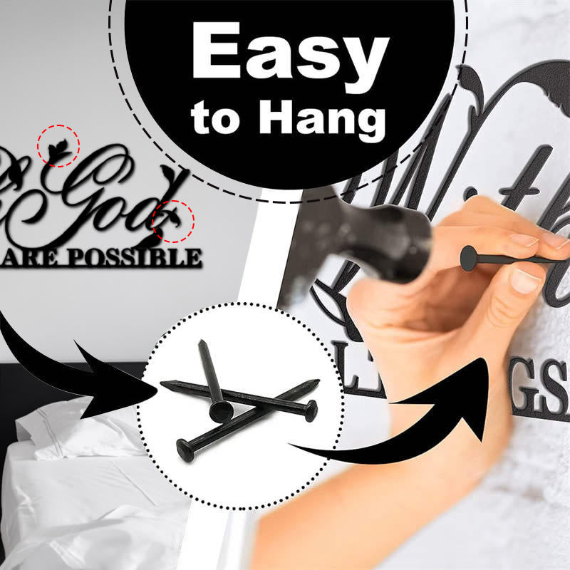 Mit Gott sind alle Dinge möglich Metallschild Wandkunst