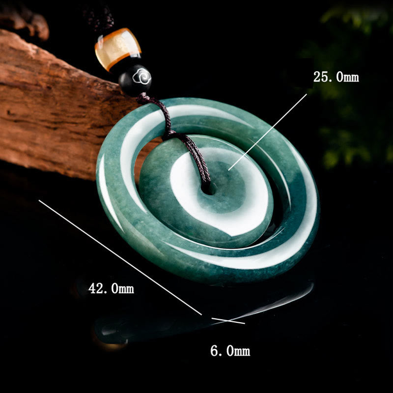 Halsketten-Anhänger mit Buddha Stonesn, natürlicher, runder Jade, Friedensschnalle, Glück, Wohlstand