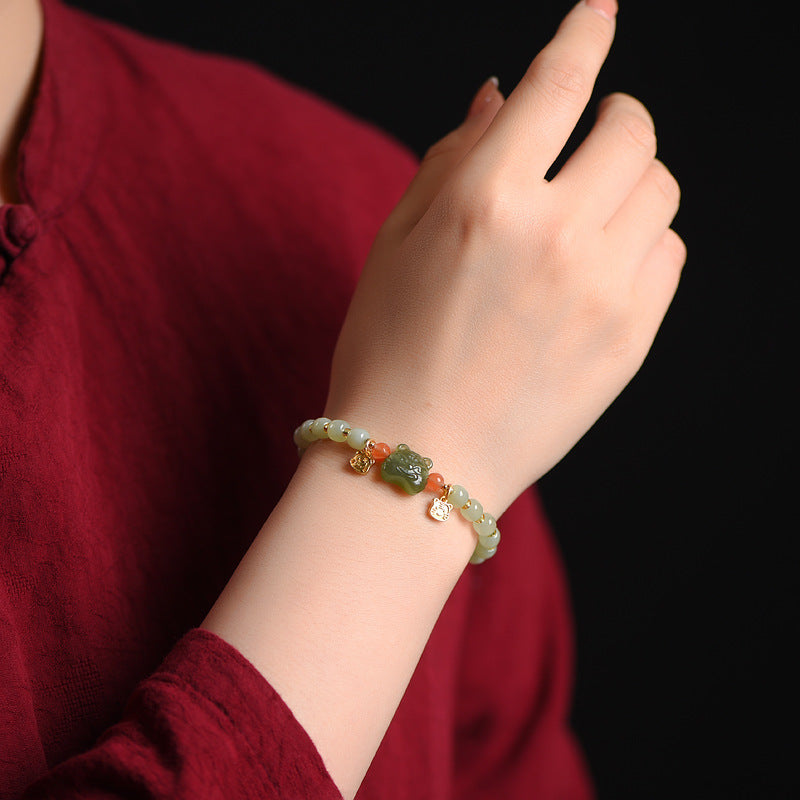 Chinesisches Sternzeichen Glücksbringer-Jade-Überfluss-Armband