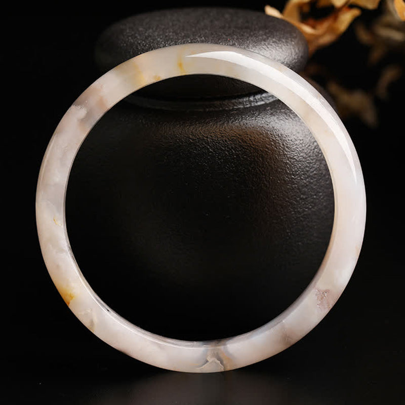 Natürlicher Sakura-Achat-Friedensarmband-Armreif