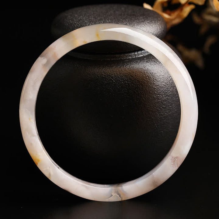 Natürlicher Sakura-Achat-Friedensarmband-Armreif